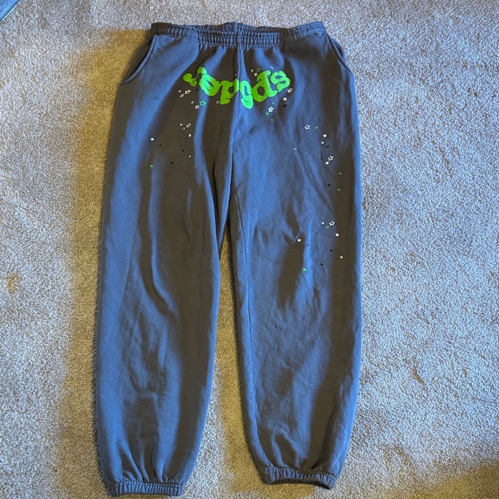 Men’s Gray Joggers with Green Accents